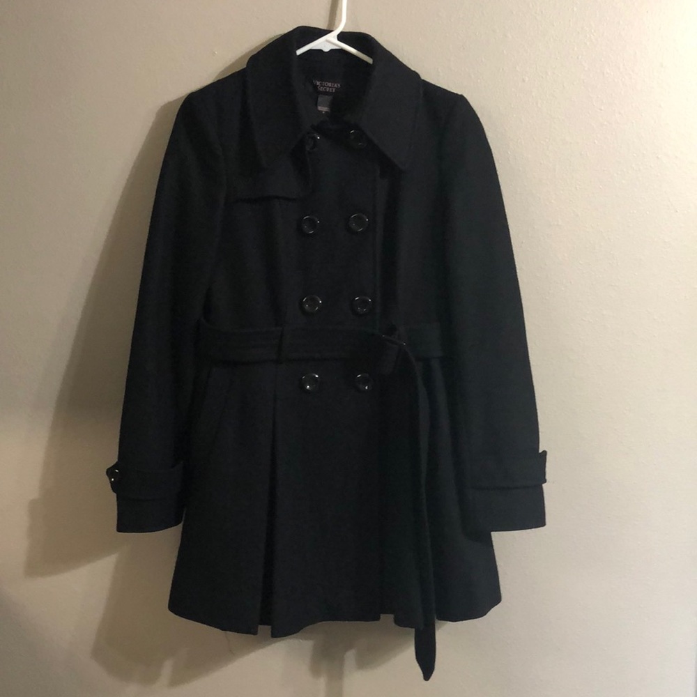 Victoria’s Secret Black Fit n Flare Peacoat size 4